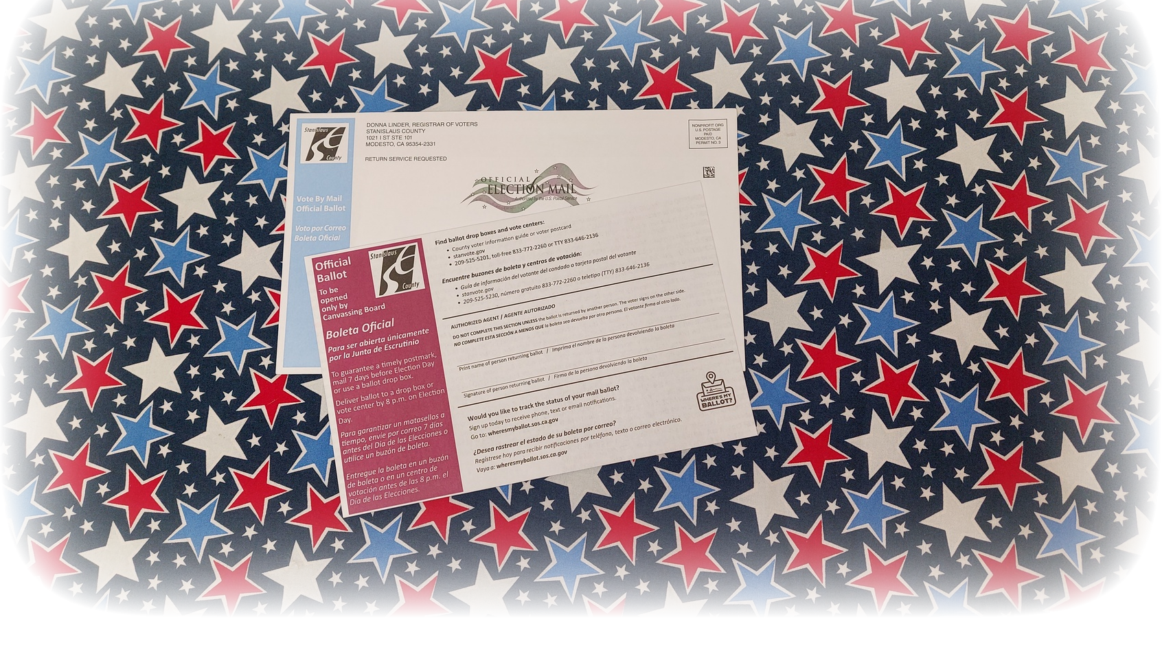 2 ballots on red pattern